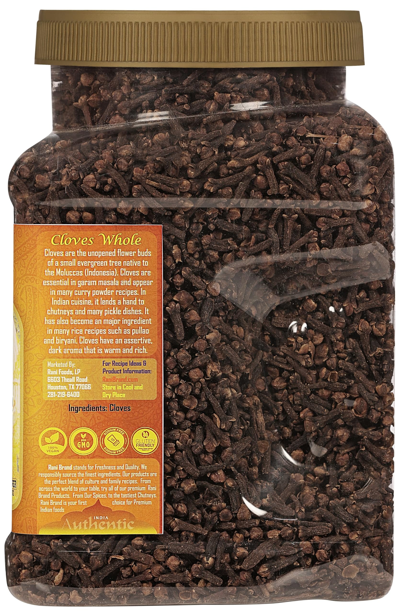 Rani Cloves Whole (Laung) 28oz (800g) Great for Food, Tea, Pomander Balls and Potpourri, Hand Selected, Spice, Bulk PET Jar ~ All Natural | NON-GMO | Vegan | Gluten Friendly | Kosher | Indian Origin