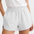 thumbnail image 5 of ClodeEU Women's Elaist Waist Cotton Athletic Shorts with Pockets ,Casual Summer Sport Shorts White,Women's Plus XXXL, 5 of 8