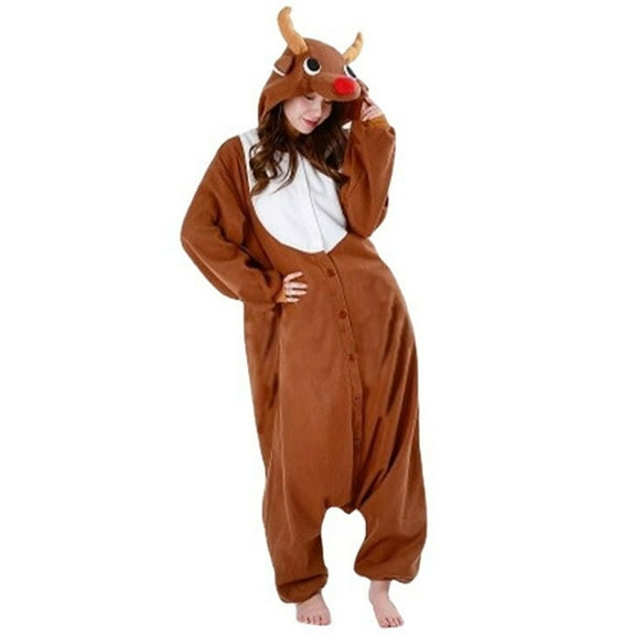 FAWUUDO Unisex Adult Onesie Pajamas Winter Warm Fuzzy Fleece One Piece Sleepwear Cute Jumpsuits