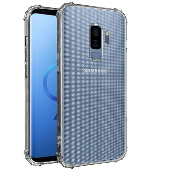 For Samsung Galaxy S9  Plus Hybrid Transparent Thick Pure TPU Rubber Silicone 4 Corners Gel Shockproof Protective Slim Back Cover ,Xpm Phone Case [Clear]