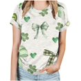 thumbnail image 1 of KIHOUT Nouveaux Arrivlas T-Shirts pour Femmes Fête de la Saint-Patrick, Mode Grande Taille Col Rond Manches Courtes T-Shirt Imprimé Vert, Taille P-5TG, 1 of 5