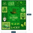 thumbnail image 5 of St. Patrick''s Day Green Plaid Lucky Shamrocks Irish Blanket - Soft Fuzzy Fleece for Couch, Sofa, Bed - Gift 50x60, 5 of 6