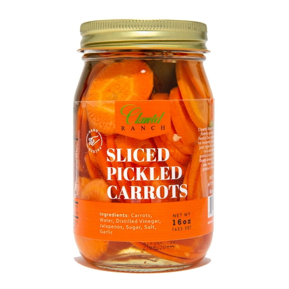 Clawtel Ranch Sliced Pickled Carrots 2 jars, 16oz Jar