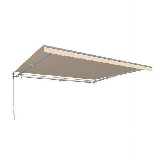 Awntech MM12-US-LPIN 12 ft. Maui Manual Retractable Awning, Linen Pinstripe - 120 in.