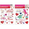 B-THERE Bundle of Valentine's Day Glitter Decals for Books, Cards, Windows, Glass with Llama, Unicorn, Hearts, Dinosaurs