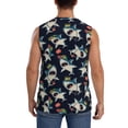 thumbnail image 4 of KLL Cartoon Sharks Print Workout Tank Tops Gym Sleeveless Fitness Muscle Tee-3X-Large, 4 of 7
