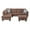 Brown, variant on Starhome L Shaped Brown Couch with Ottoman(Pillows Included) Microfiber
