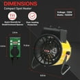 thumbnail image 3 of EAGLE PEAK 1500W Indoor Adjustable Heater with Digital Thermostat, 2 Modes, Spray Water Resistant IPx4 Space Heater, Over-heat Protection, Yellow, 3 of 10