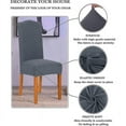 thumbnail image 3 of Chair Slipcover, AUCHEN Super Stretchy Dining Chair Covers Set of 4, Parsons Chair Protector Covers Chair Covers for Dining Room, Furniture Protector Covers for Restaurant Hotel Ceremony (Gray), 3 of 9