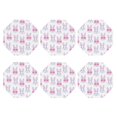 thumbnail image 2 of Pofeuu Heart Rabbit Print Leather Coasters Set of 6, Round Cups Mugs Mat Pad for Home Kitchen Heat Resistant Drink Coasters,Octagon, 2 of 7