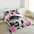 thumbnail image 3 of Manfei Girl Perfume Dress King Size Comforter Sets,Fairy Tale Princess Bedding Comforter Set,Pink Black White Bedding Set For Kids,Ultra Soft Home Decor Reversible,3 Pieces, 3 of 8