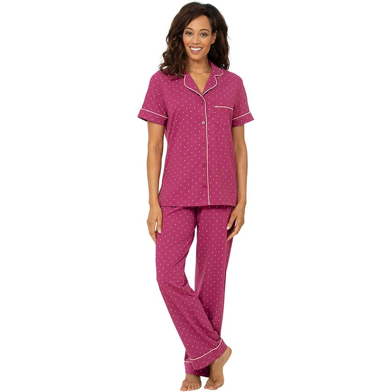 PajamaGram Women's Pajamas - PJ For Women Set, Short Sleeve, 100% Cotton 