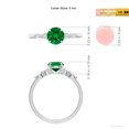 thumbnail image 5 of ANGARA Lab Grown Round Emerald Side Stone Engagement Ring for Women in 14K White Gold (Size-6mm) | May Birthstone, Birthday, Anniversary, Jewelry Gift for Women | Lab-Grown Emerald Ring, 5 of 8