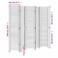 thumbnail image 2 of vidaXL Room Divider 5 Panels White Solid Wood Paulownia, 2 of 7