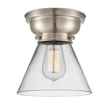 623-1F-SN-G42-Innovations Lighting-Cone - 1 Light Flush Mount In Industrial Style-7.4 Inches Tall and 7.75 Inches Wide-Brushed Satin Nickel