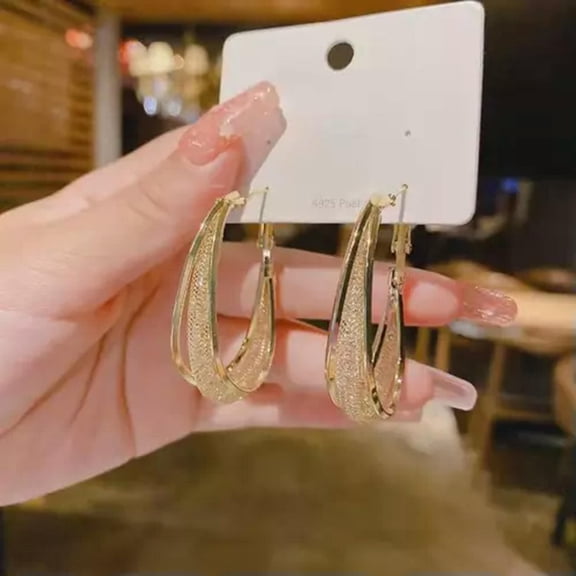 HOOUN Gorgeous 925 Silver Hoop Earrings Jewelry Cubic Zirconia for Women Wedding Gifts-#2