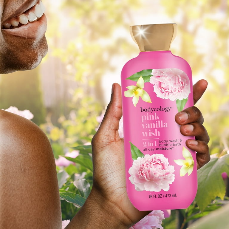 Bodycology Pink Vanilla Wish 2-in-1 Body Wash Bubble Bath 16 fl oz