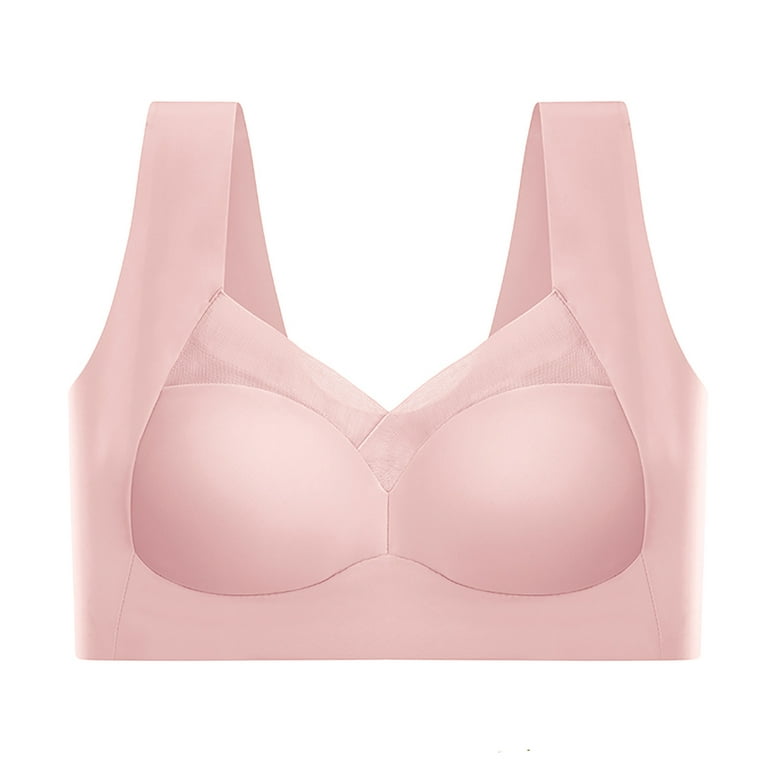 Summer Savings Clearance! 2023 TUOBARR Bras for Women,Plus Size Tulle  Gathered Sports Underwear Yoga Hollow Out Bra Cup Bra Pink L 