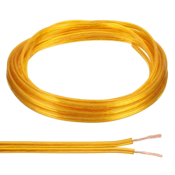 Uxcell 15Ft 18/2 Covered Wire, 300V SPT-1 Lamp Cord Insulated Heat Resistant Electronical Flexible Cable, Golden
