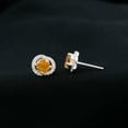 thumbnail image 3 of Rosec Jewels Natural Citrine Stud Earrings with Diamond for Women (1.25 CT, AAA Grade), 14K White Gold, 3 of 8
