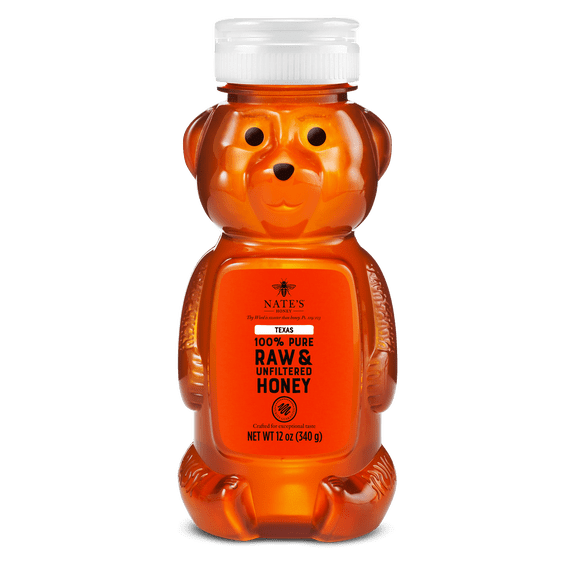 Nate's Texas Honey: 100% Pure, Raw and Unfiltered Honey - 12 fl oz Bottle