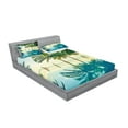 thumbnail image 2 of Ambesonne Landscape Fitted Sheet & Pillow Sham Set, Pool Nearly Beach, Full, Green Blue, 2 of 2