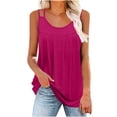 thumbnail image 2 of Goodeals Women Flowy Tank Tops Backless Sleeveless Camisole Sexy Tank Top Spaghetti Strap Crew Neck Shirts Basic Y2k Going Out Clothes(Hot Pink,XL), 2 of 8