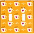 thumbnail image 2 of Metal Light Switch Wall Plate Outlet Cover (Coffee Espresso Mocha Cup Pink Heart Orange - Double Toggle), 2 of 2