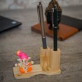 thumbnail image 3 of StatueStudio Ganesha Idol For Home Décor With Wooden Base Pen Holder Stand For Table Home Showpiece, 3 of 8