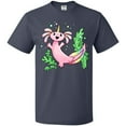 thumbnail image 3 of Inktastic Axolotl Unicorn with Rainbow Tail, Bubbles and Seaweed. T-Shirt, 3 of 5