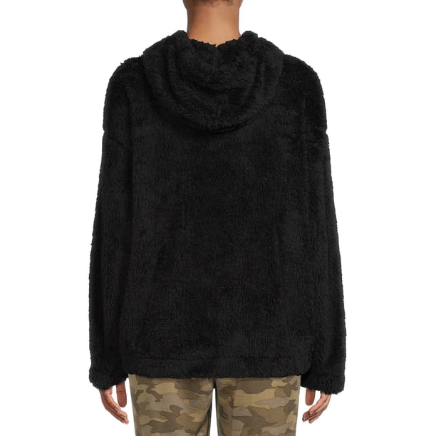 Athletic Works Women's Faux Sherpa Pullover Hoodie - Walmart.com