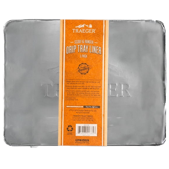 Accesorio para parrilla Traeger BAC458, forros para bandeja de goteo, paquete de 5