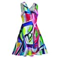 thumbnail image 4 of 2024 Vestido Pattern Female Dress Skate Oversized Fashion Street Waist High Dresses Pretty Print Colorful Dress Graffiti Shiny, 4 of 7