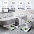 thumbnail image 6 of Abstract Geometric Bathroom Rugs Set Watercolor White Green Blend Non Slip Absorbent Soft Bath Mats 3 Piece Set with Bathroom Rug, U-Shaped Floor Mat, Toilet Seat Cover Small Size, 6 of 9
