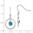 thumbnail image 2 of 925 Sterling Silver Blue Cubic Zirconia Cz Circle Drop Dangle Earrings, 2 of 6