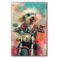 thumbnail image 3 of Spanish Water Dog Poster Riding A Motorcycle - Spanish Water Dog Canvas Wall Art For Bedroom Decor - Vintage Wall Art - Bedroom Accessories, 3 of 6