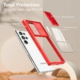 thumbnail image 6 of ELEHOLD For Samsung Galaxy S23 Ultra Case, Military Grade Protection Clear Slim Fit Anti-Yellowing Non- Slip Shockproof Protective Lens Cover Protection Case for Samsung Galaxy S23 Ultra,Red, 6 of 6