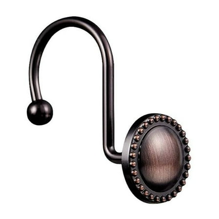 Shower Curtain Hooks Oil Rubbed Bronze,Rustproof Decorative Shower Curtain Rings,16 Pcs, Bronze