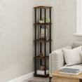 thumbnail image 5 of Furinno TURN-N-TUBE 5-Tier Corner Square Rack Display Shelf in Amber Pine/Black, 5 of 5