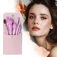 thumbnail image 2 of 8 Macaron Series Makeup Brush Set Mini Travel Friendly Beauty Tools For Application, 2 of 7