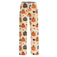 thumbnail image 6 of Zydvens Women Halloween Pajama Pants Wide Leg Lounge Wear with Pockets Soft Elastic Waist Drawstring Sleepwear Bottoms Plaid Pumpkin Fall Harvest Costume Cosplay Gift S-3XL, 6 of 7