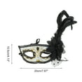 thumbnail image 2 of Unique Bargains 1 Pc Feather King Half Face Party Mask for Masquerade Party Black, 2 of 5