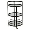 thumbnail image 3 of Evelyn&Zoe 21" Blackened Bronze Metal/Glass Bar Cart, 3 of 9