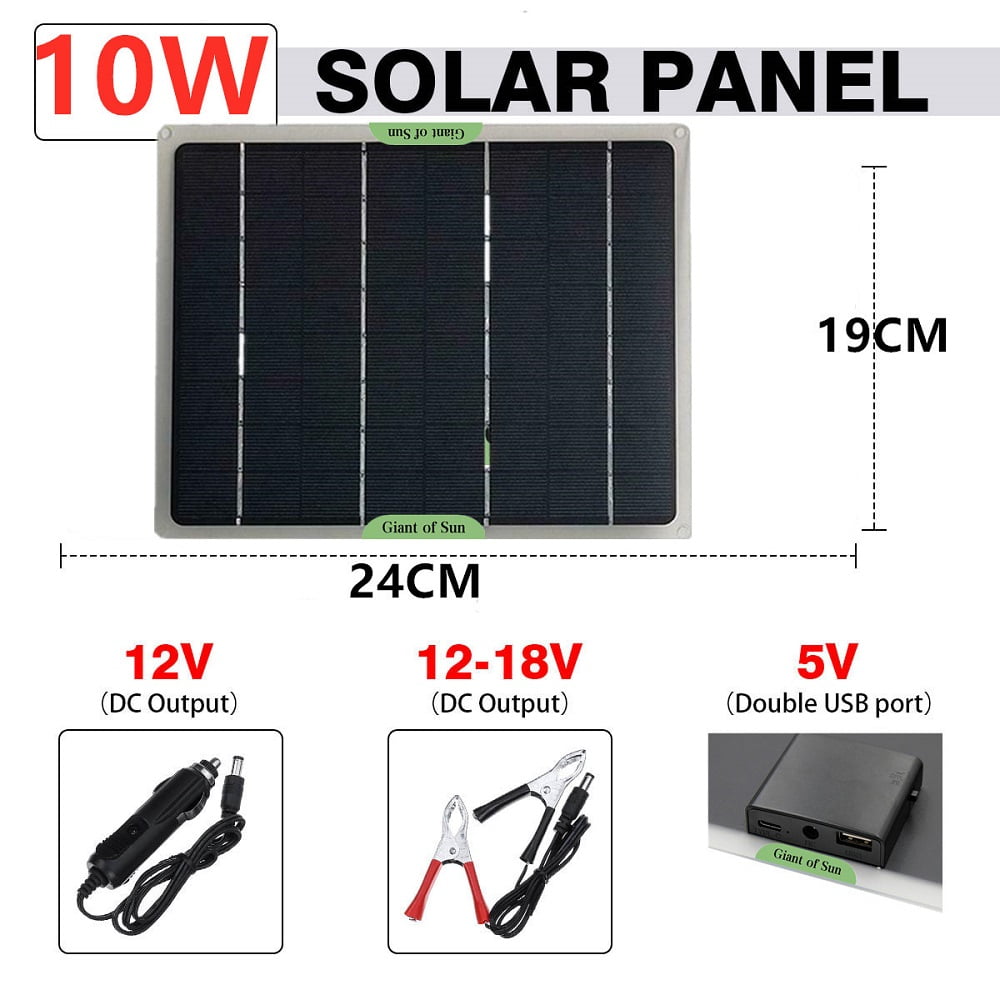 10w Solar Panel 18v PET Poly Module Cell Portable Charger for 12V Battery Light