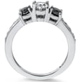 thumbnail image 3 of Pompeii 1ct Black & White Diamond 3 Stone Ring 14K White Gold (G/H,I1-I2), 3 of 3