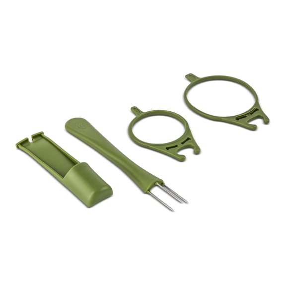 Elements by Thyme & Table 4-Piece Pickle Grabber & Fork Set - Green