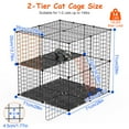 thumbnail image 4 of TeqHome 2-Tier Indoor Cat Cage Detachable Cat Playpen for 1-2 Cats 28"Lx28"Wx28"H Black, 4 of 9