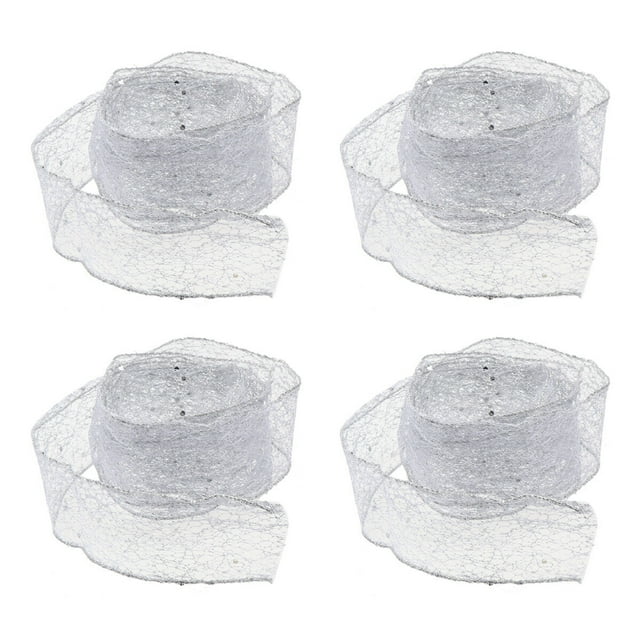 Miangastore 4pcs 2m Beautiful Christmas Ribbons Gift Packaging Ties Decor Craft Accessory (Silver)