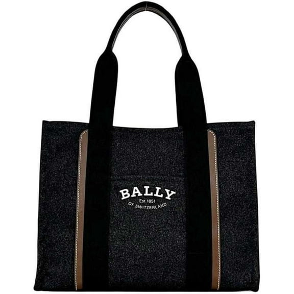 Pre-Owned Bally DRYVALIA XL Denim Tote (ec-24579) in Black and Brown (6302435) -...