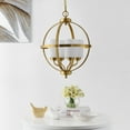 thumbnail image 4 of SAFAVIEH Forler 4-Light LED Brass Gold Metal Pendant Light with White Glass Shade, 4 of 6